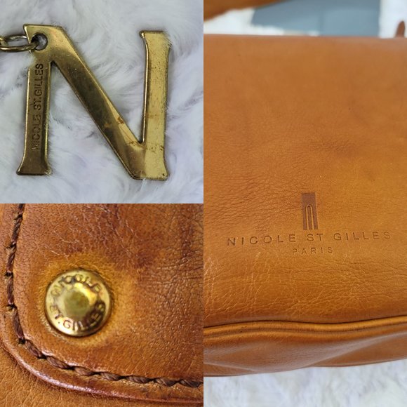 NICOLE ST. GILLES Paris Brown Leather Woven Braided Shoulder Bag - Picture 12 of 13